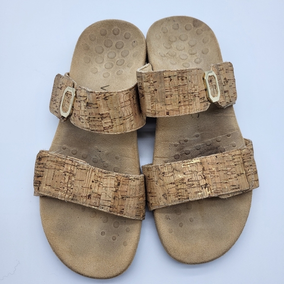 Vionic women's shore slide cork like straps black rubber soles size 8 - Picture 10 of 14